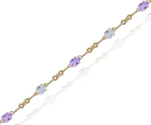 0.41ct Diamond and 4.63ct Amethyst Bracelet set in 14KT Yellow Gold / JBCB150031C