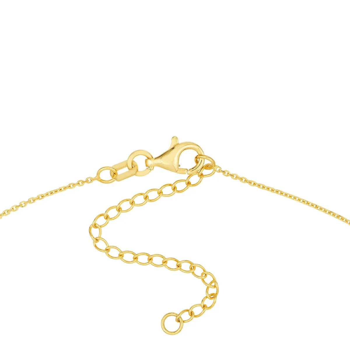 14K Yellow Gold Light Turquoise Enamel Bezel Heart Necklace