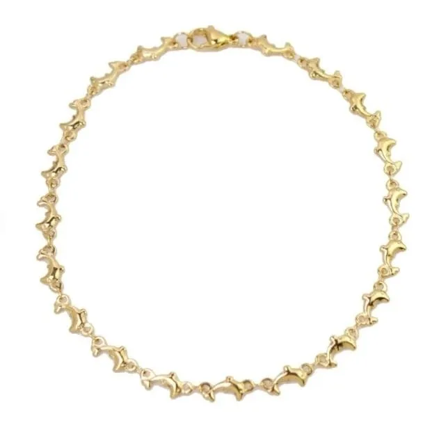18K Gold Plated Dolphin Anklet