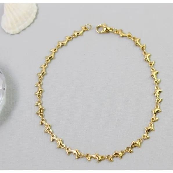 18K Gold Plated Dolphin Anklet