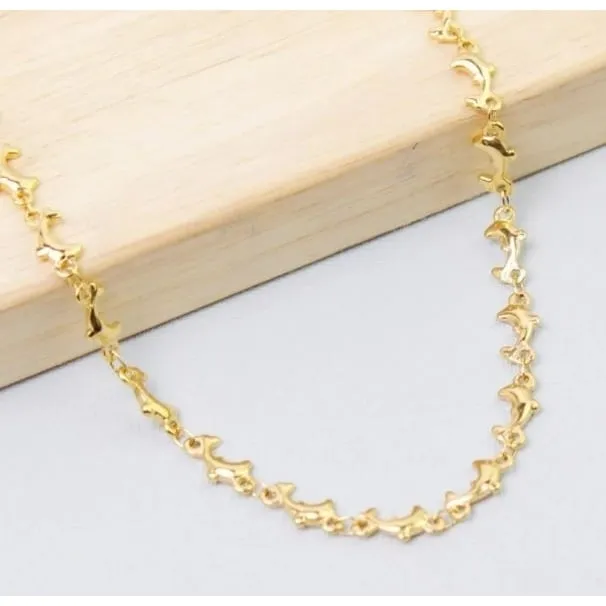 18K Gold Plated Dolphin Anklet