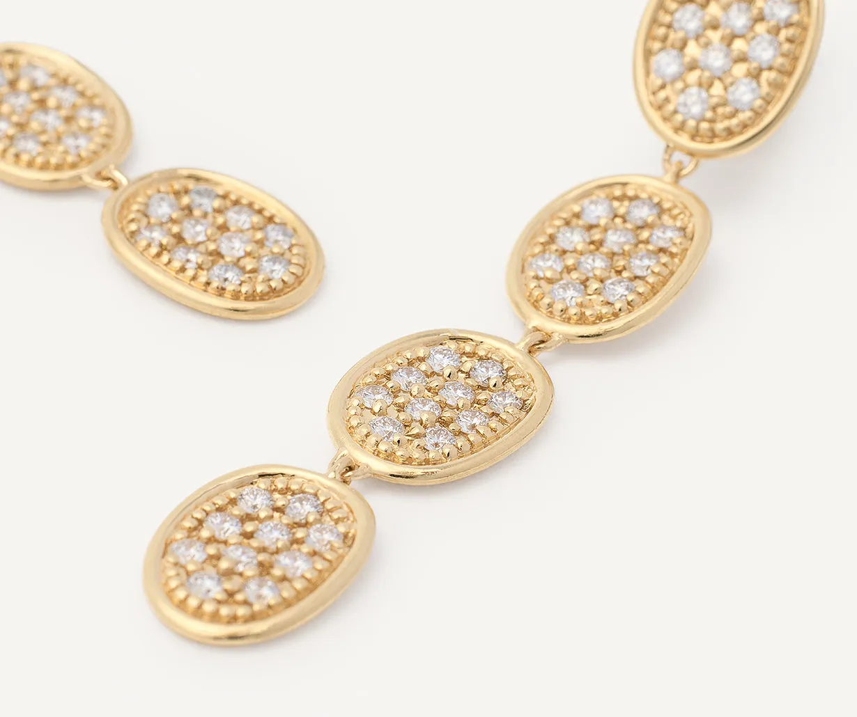 18K Yellow Gold Diamond Pavé Drop Earrings