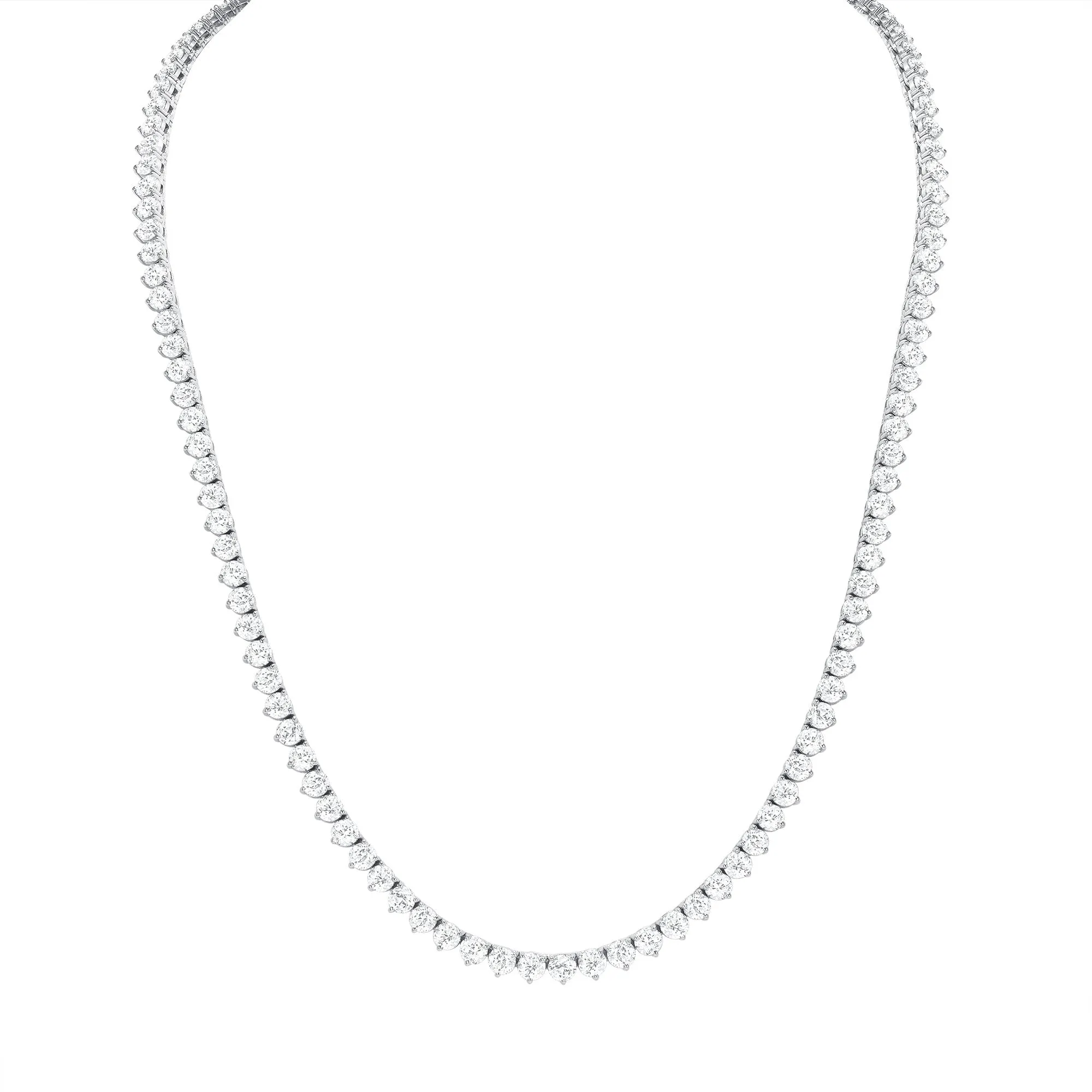 3-Prong Diamond Tennis Necklace