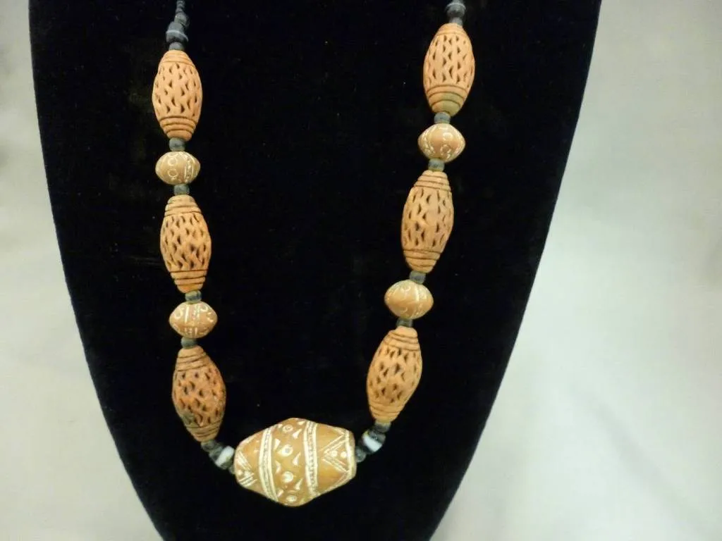 African Sun-Baked Clay Necklace