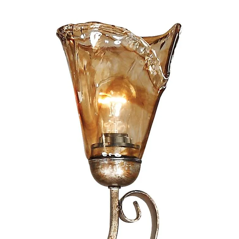 Amber Scroll Art Glass Chandelier