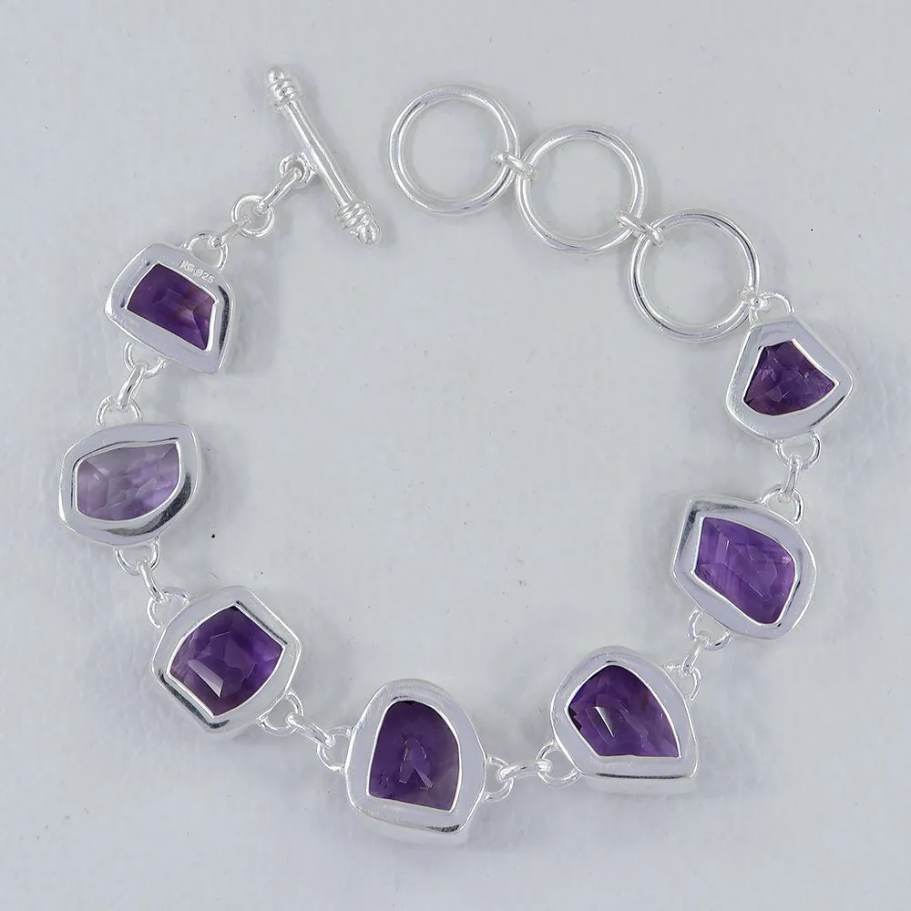 Amethyst 925 Sterling Silver Bracelet