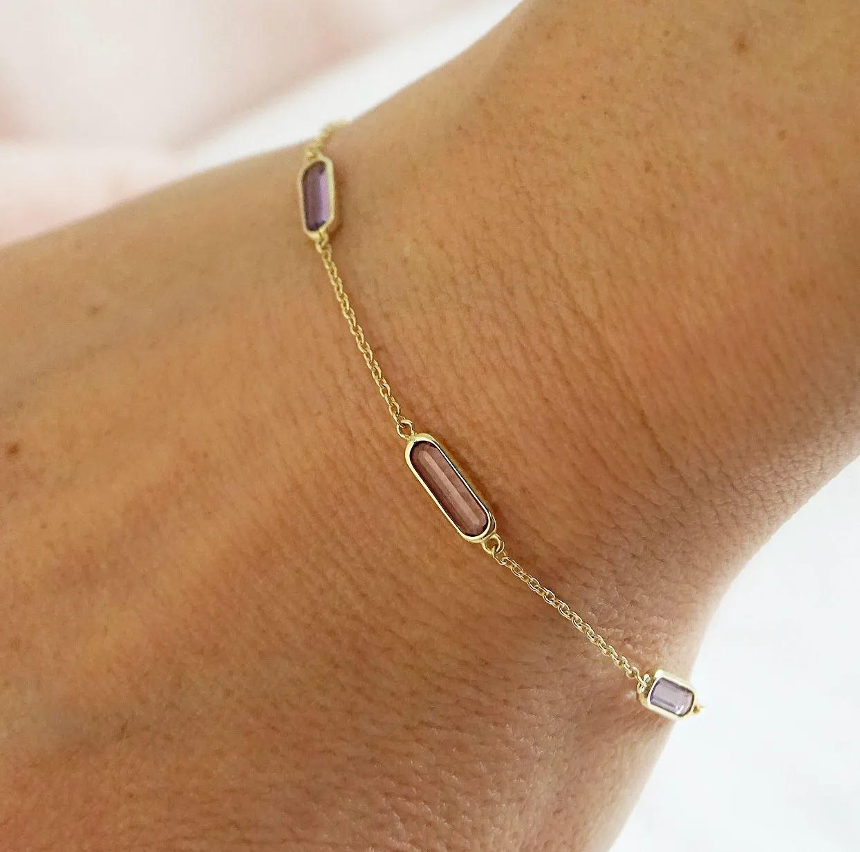 Amethyst & Gold Bracelet