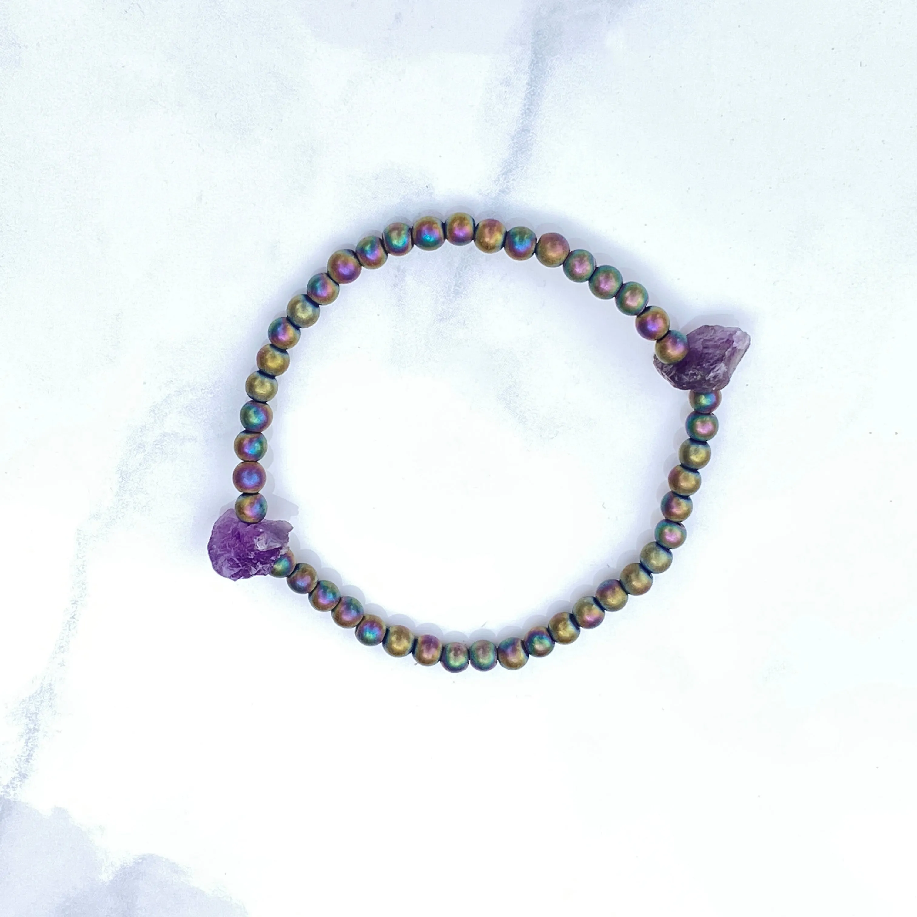 Amethyst and Hematite Bracelet
