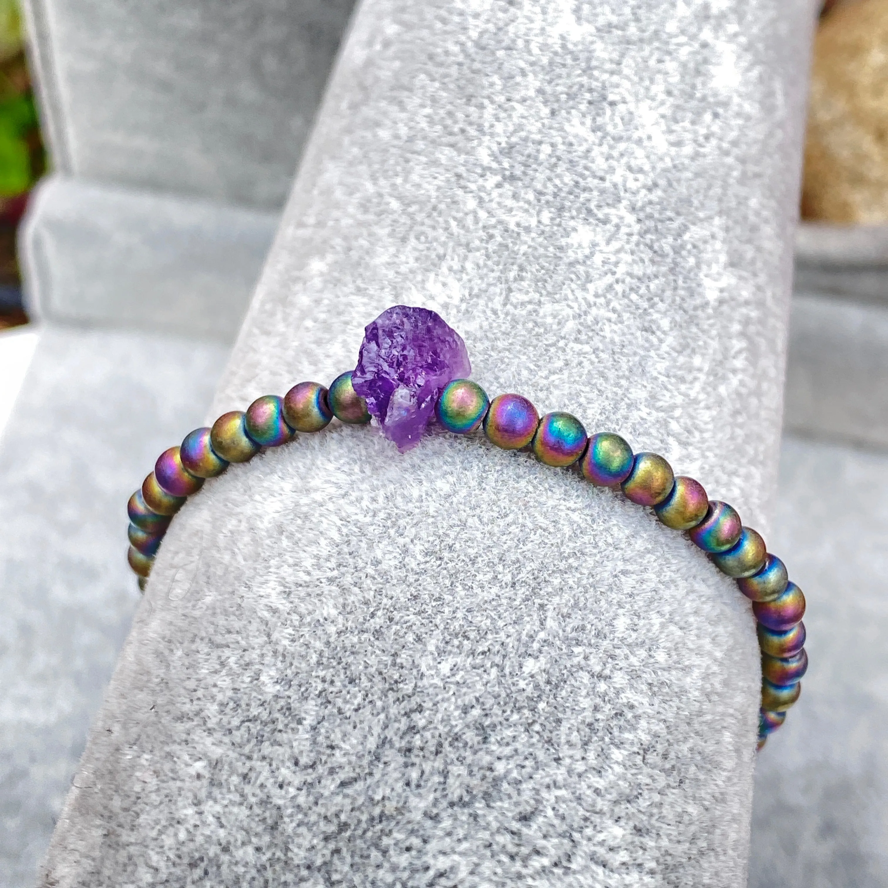 Amethyst and Hematite Bracelet