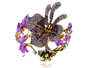 Amethyst Purple Spring Floral Flower Bracelet Bangle Cuff
