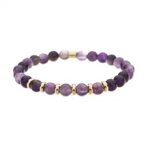 Amethyst Semi Precious 6mm Stone Bracelet