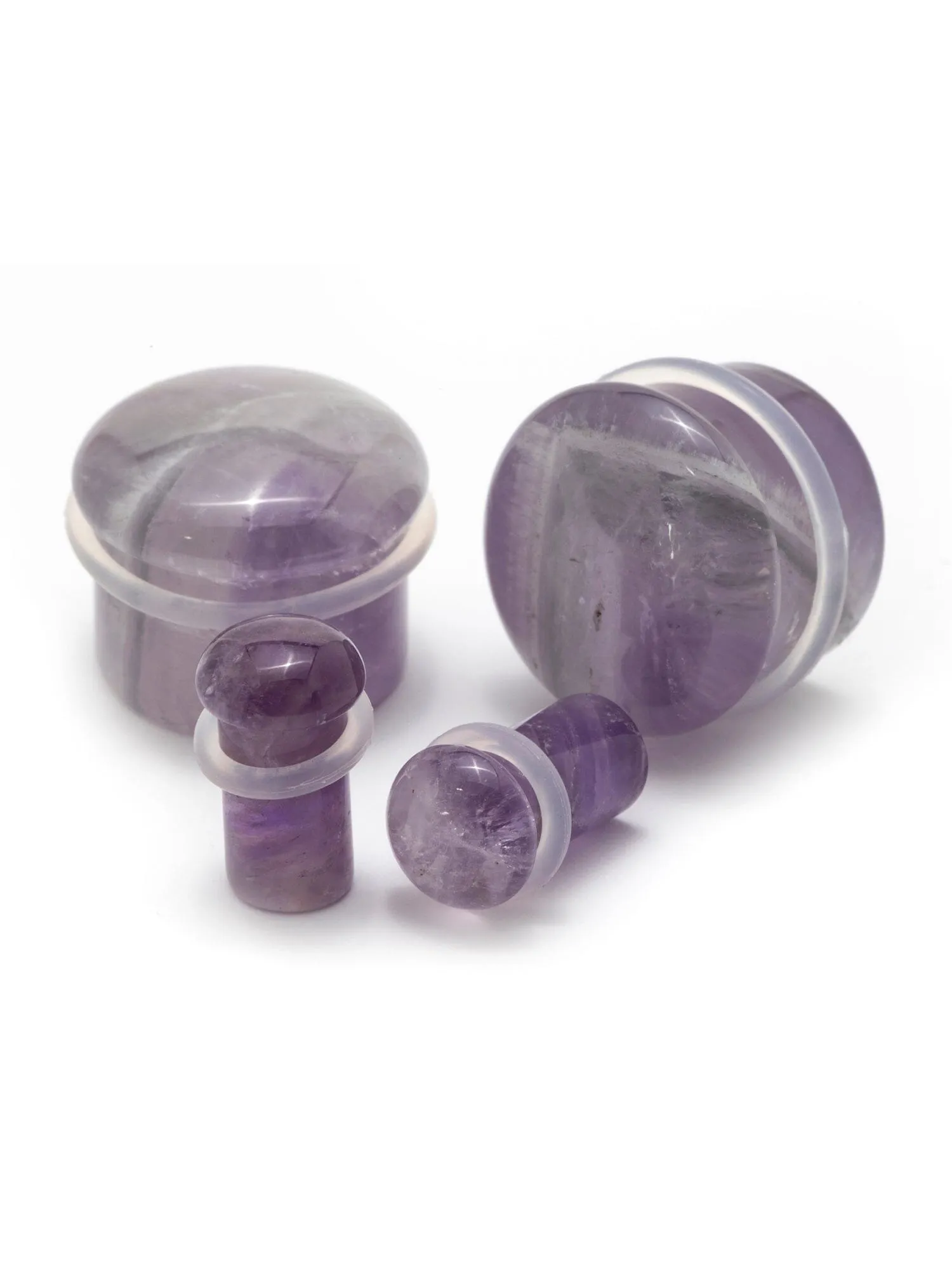 Amethyst Single Flared Stone Plugs