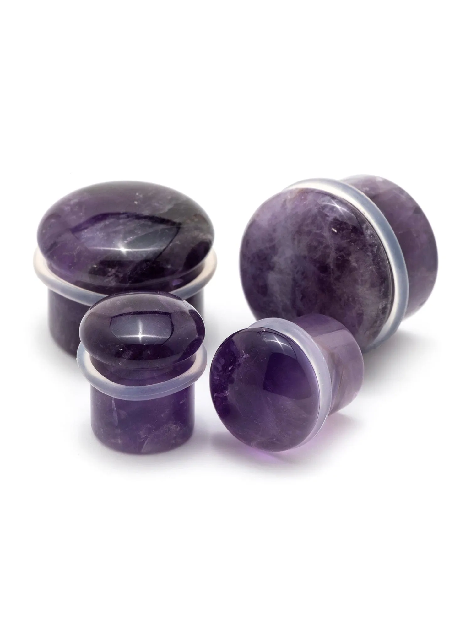 Amethyst Single Flared Stone Plugs