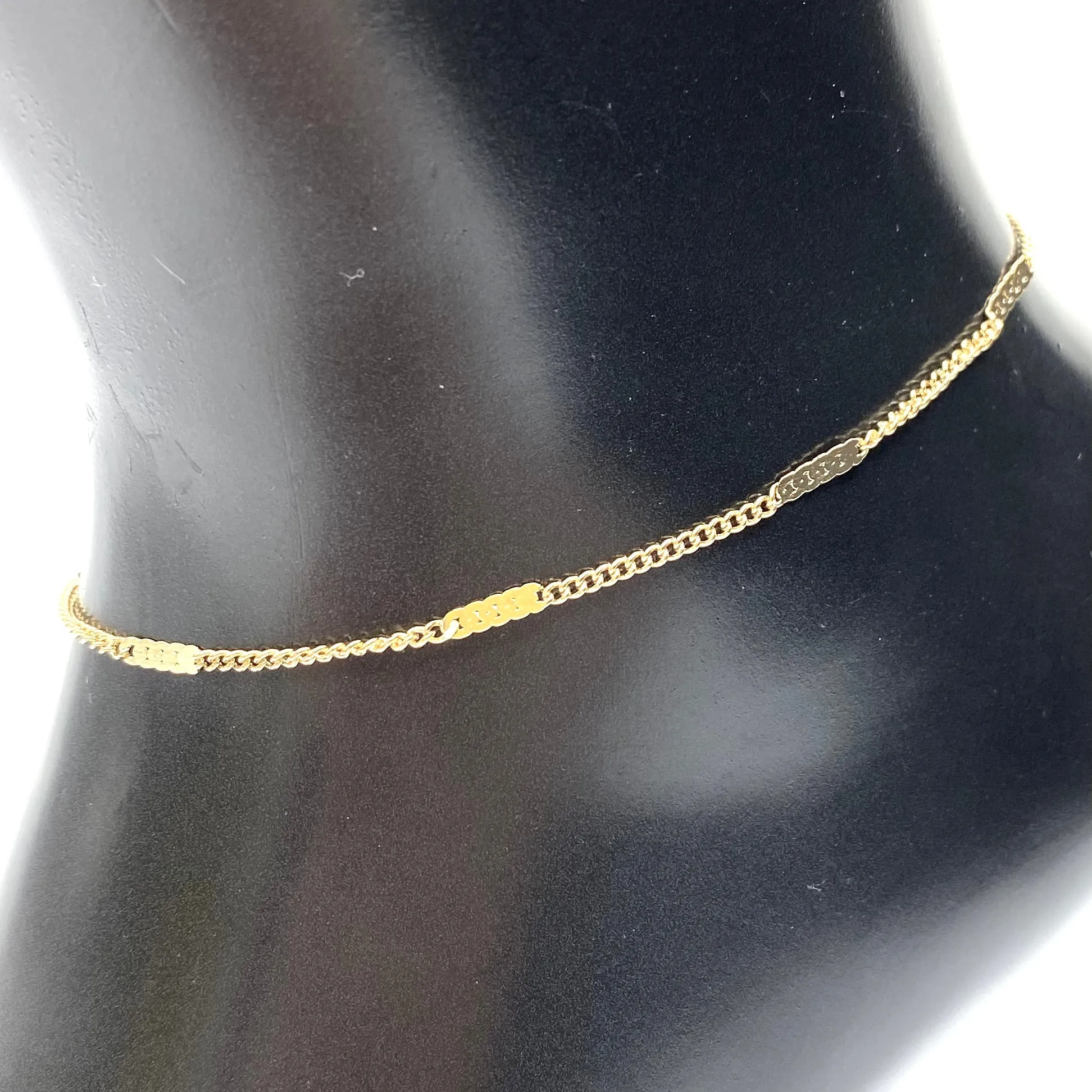 Anklet Metal Chain Two Tone Gold