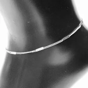 Anklet Metal Chain Two Tone Silver