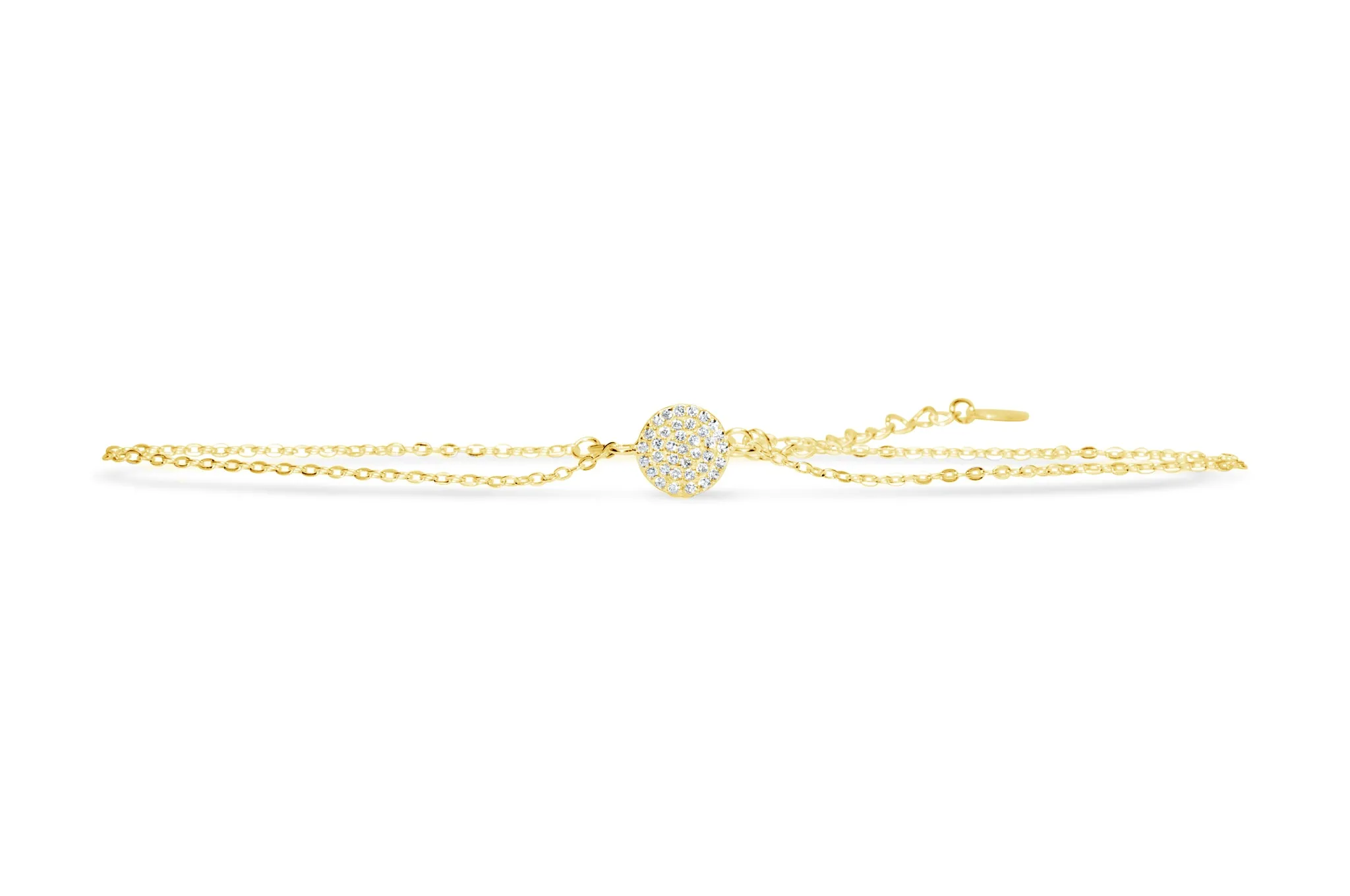 ANKLET - PAVE DISK (GOLD)