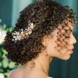 ARLEN Crystal Pearl Clay Flower Hair Comb