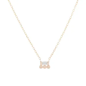 Baguette 3 Dot Necklace (ready to ship option)*