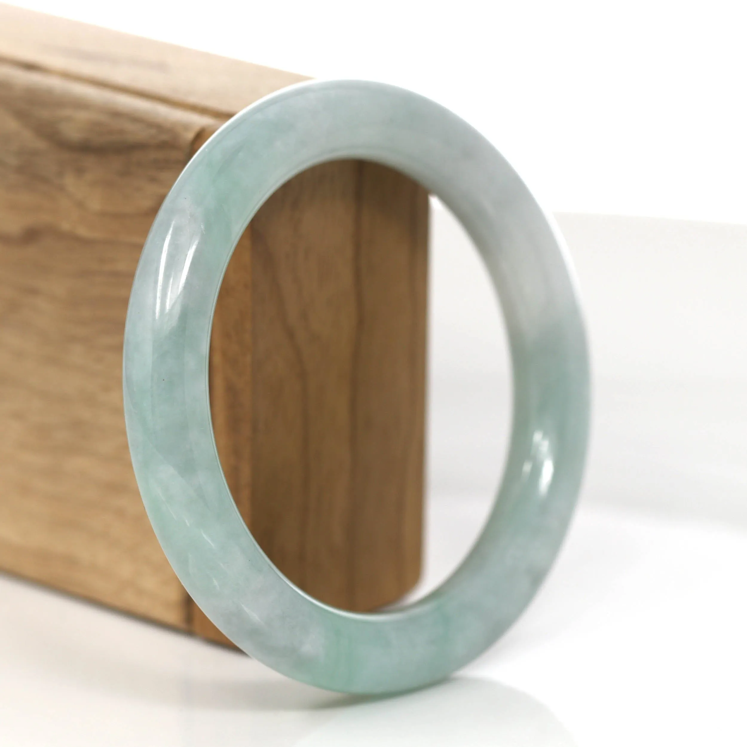 Baikalla Classic Real Jade Jadeite Bangle Bracelet ( 56.38 mm )#848