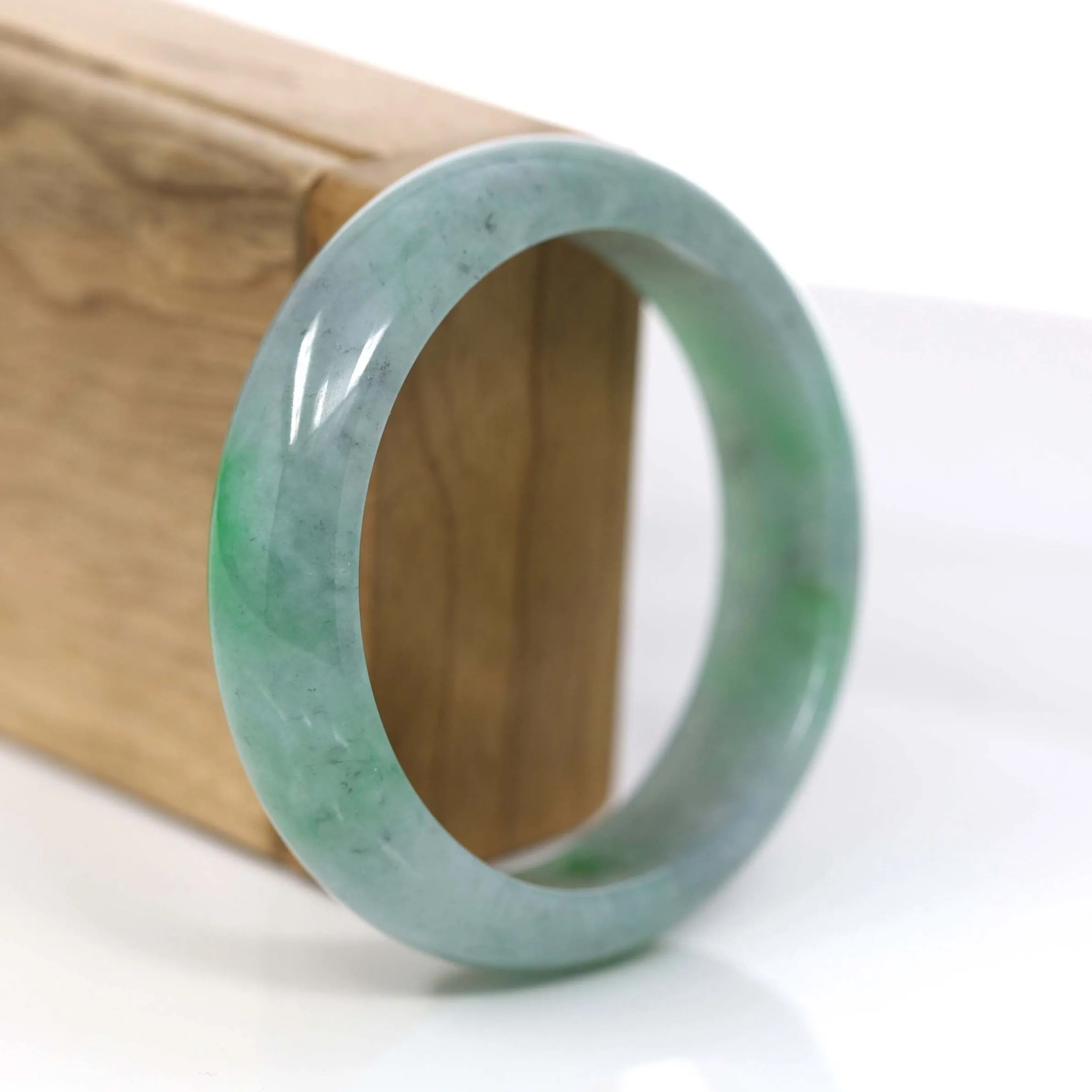 Baikalla™ "Classic Bangle" Genuine Jadeite Jade Part Imperial Green Bangle Bracelet (58.06mm) #927