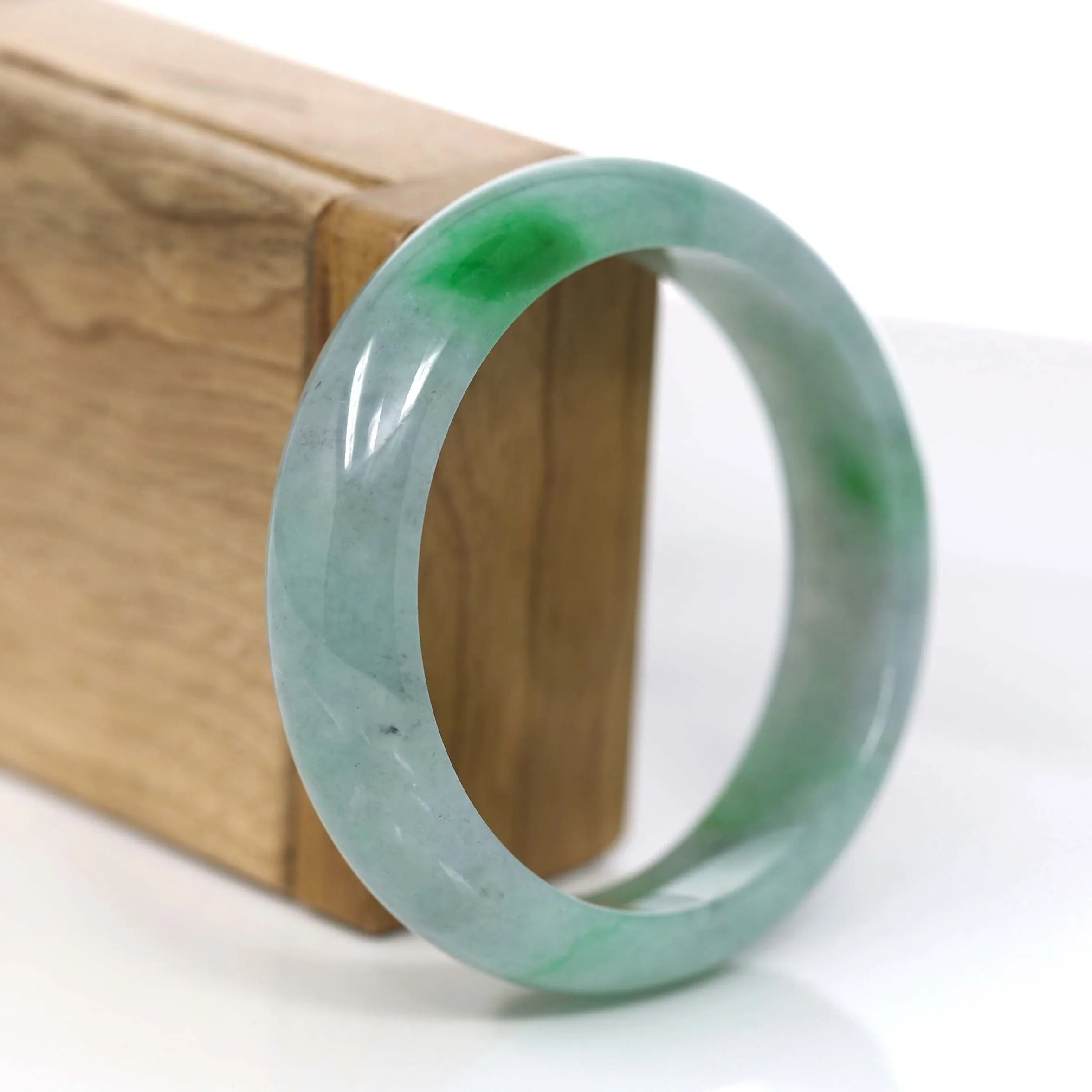 Baikalla™ "Classic Bangle" Genuine Jadeite Jade Part Imperial Green Bangle Bracelet (58.06mm) #927