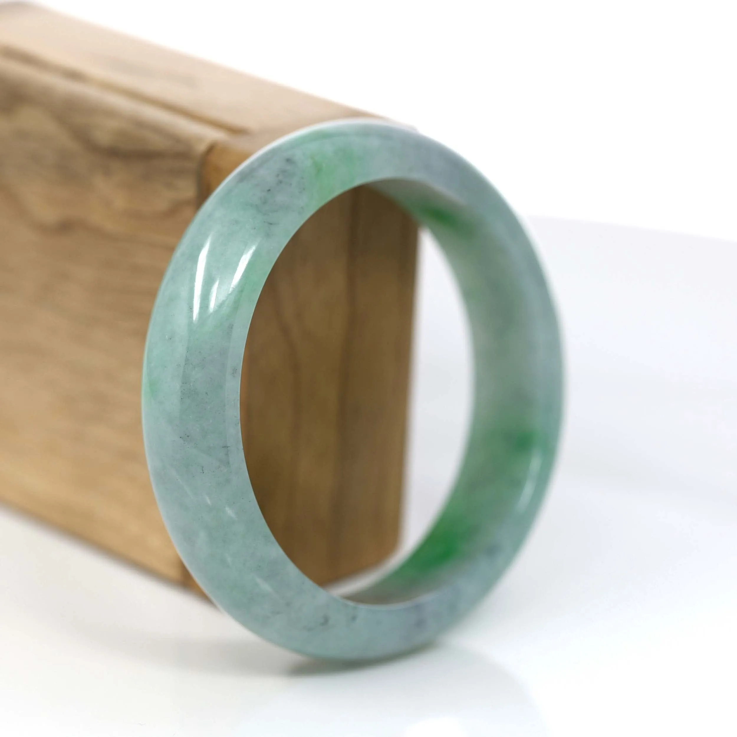 Baikalla™ "Classic Bangle" Genuine Jadeite Jade Part Imperial Green Bangle Bracelet (58.06mm) #927