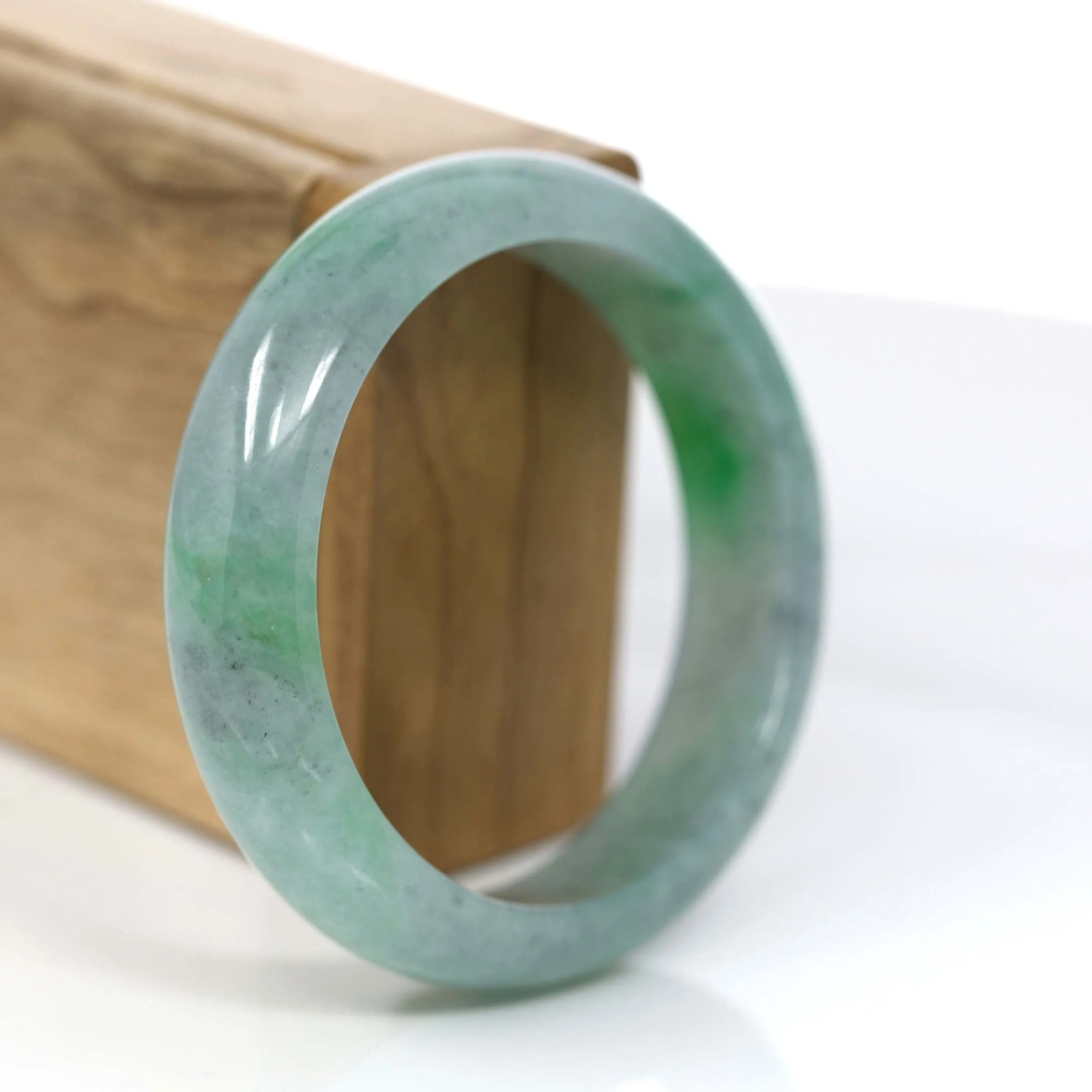 Baikalla™ "Classic Bangle" Genuine Jadeite Jade Part Imperial Green Bangle Bracelet (58.06mm) #927