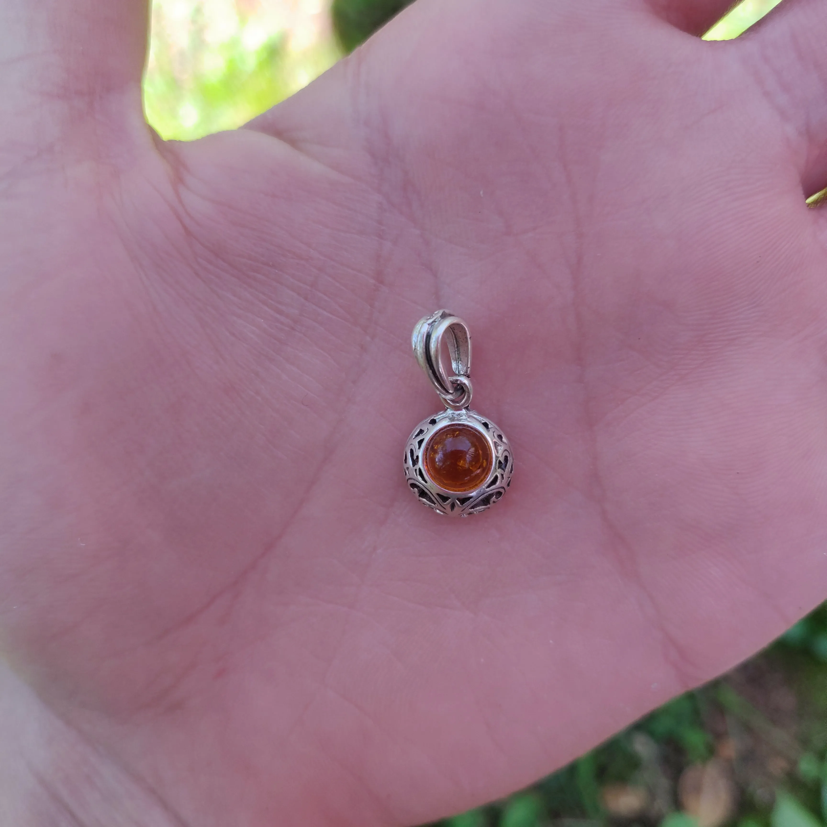 Baltic Amber Pendant in Sterling Silver (#6)