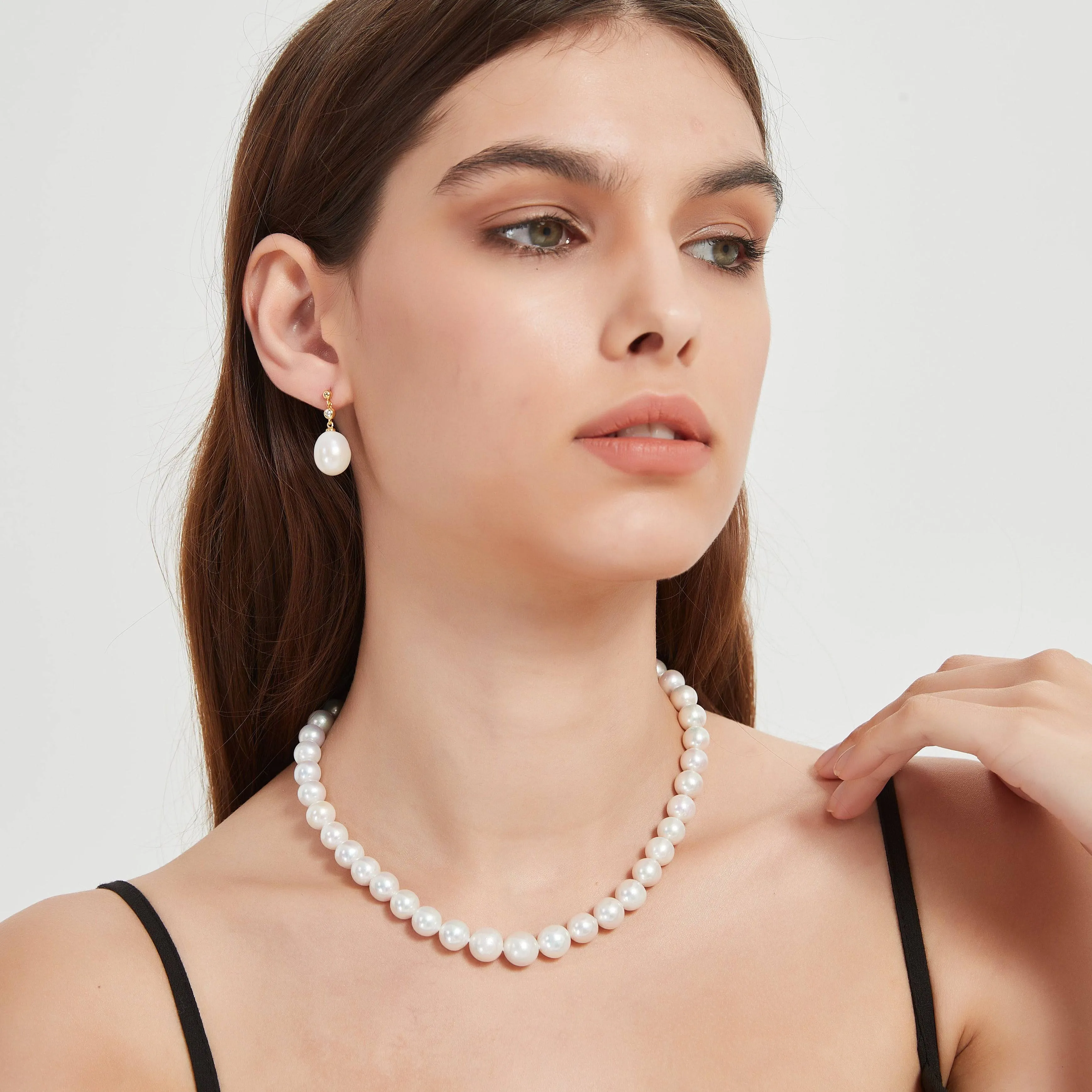 Baroque Drop Pearl & Cubic Zirconia Earrings