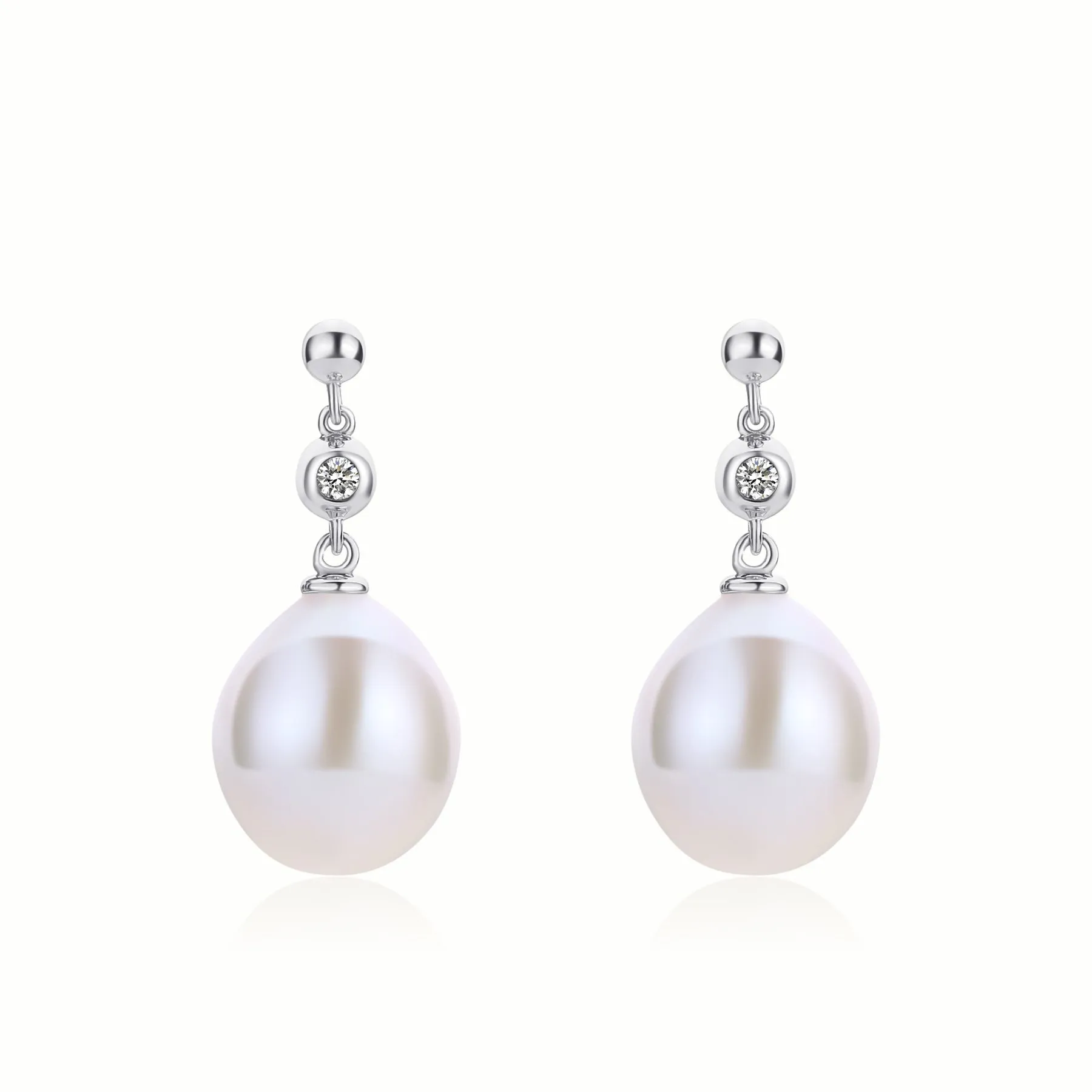 Baroque Drop Pearl & Cubic Zirconia Earrings