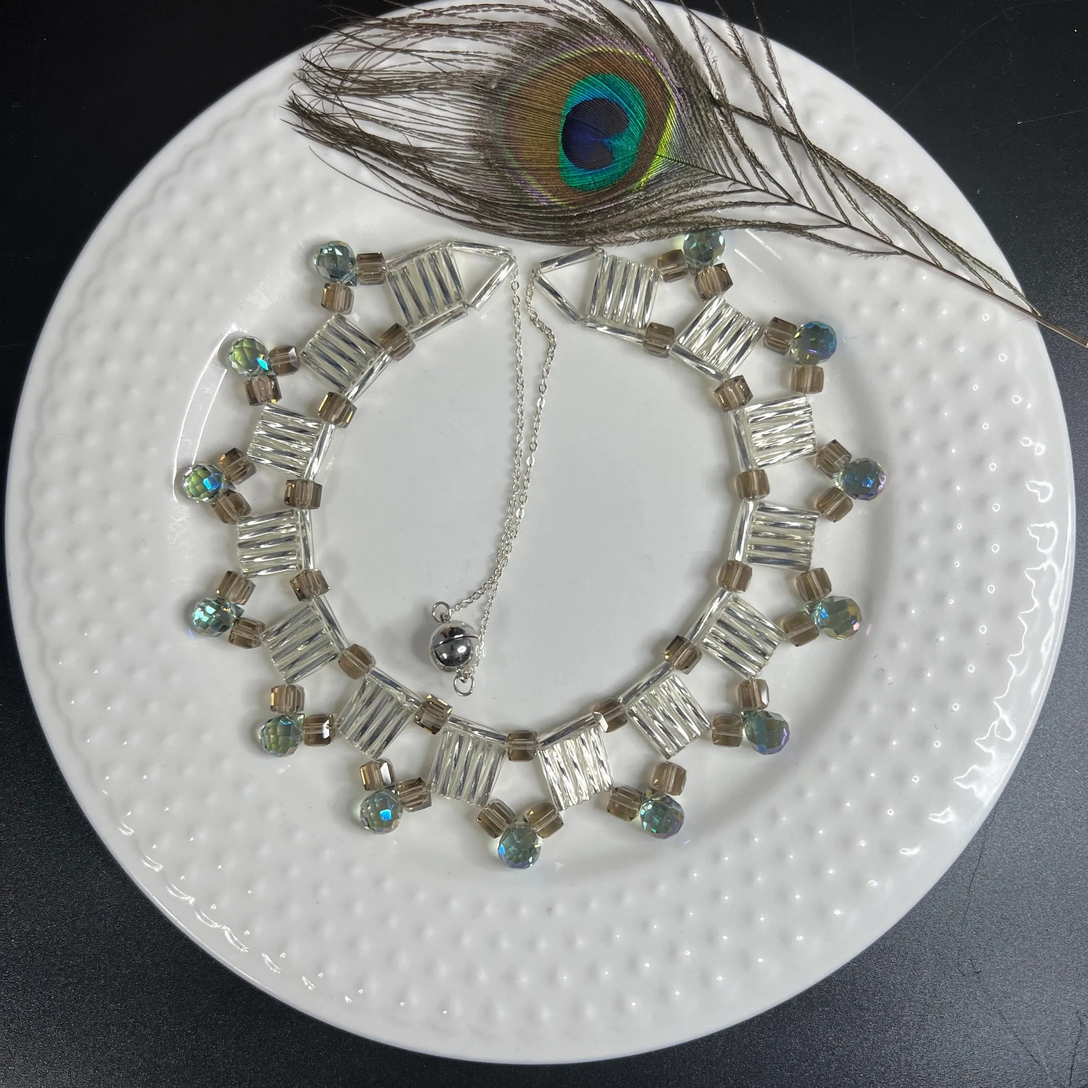 Beaded Crystal Choker Necklace