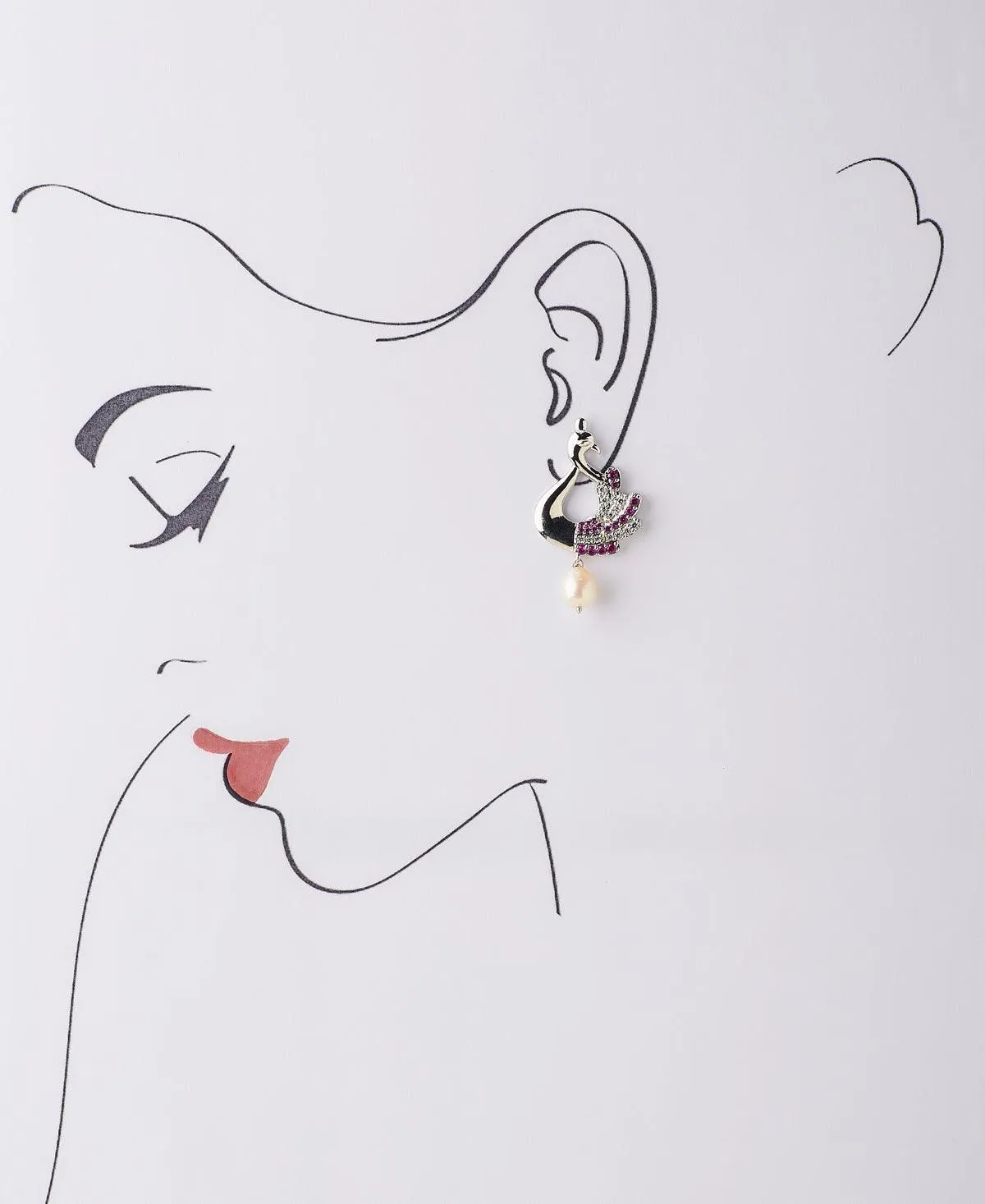 Beautiful Peacock Pearl hanging Earring