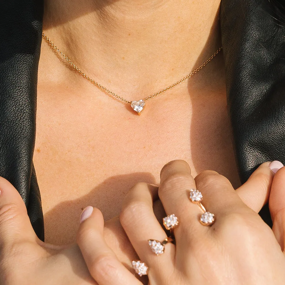 Bespoke 1.00 Carat Floating Diamond Heart