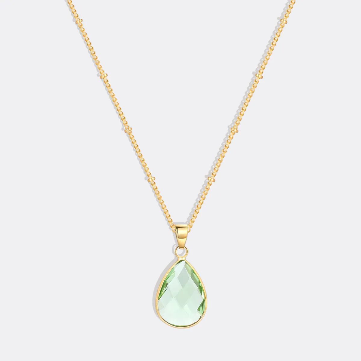 Birthstone Drop Pendant Necklace