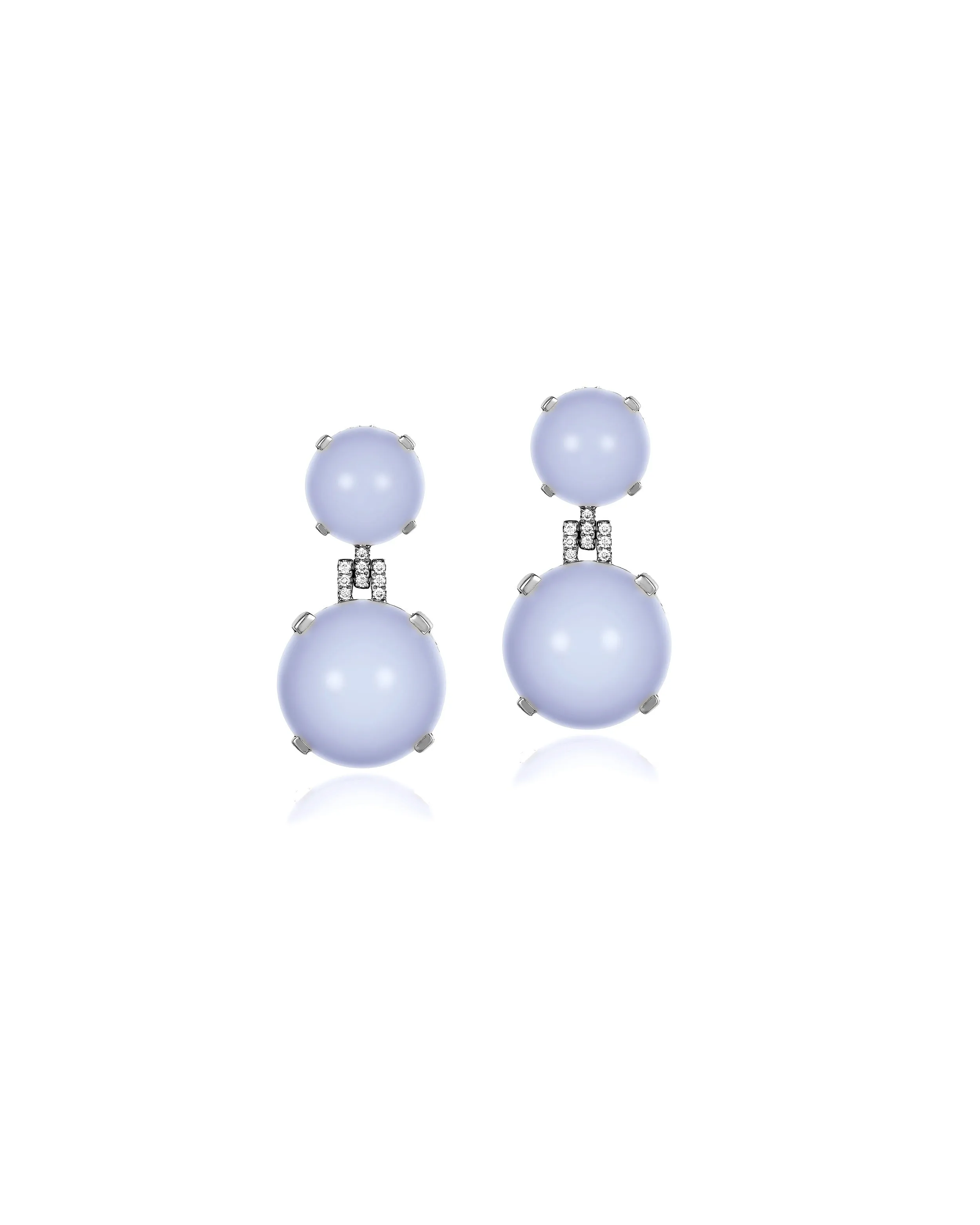 Blue Chalcedony and Diamond Earrings