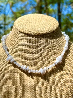 Blue Lace Agate Gemstone Beaded Choker Style Necklace