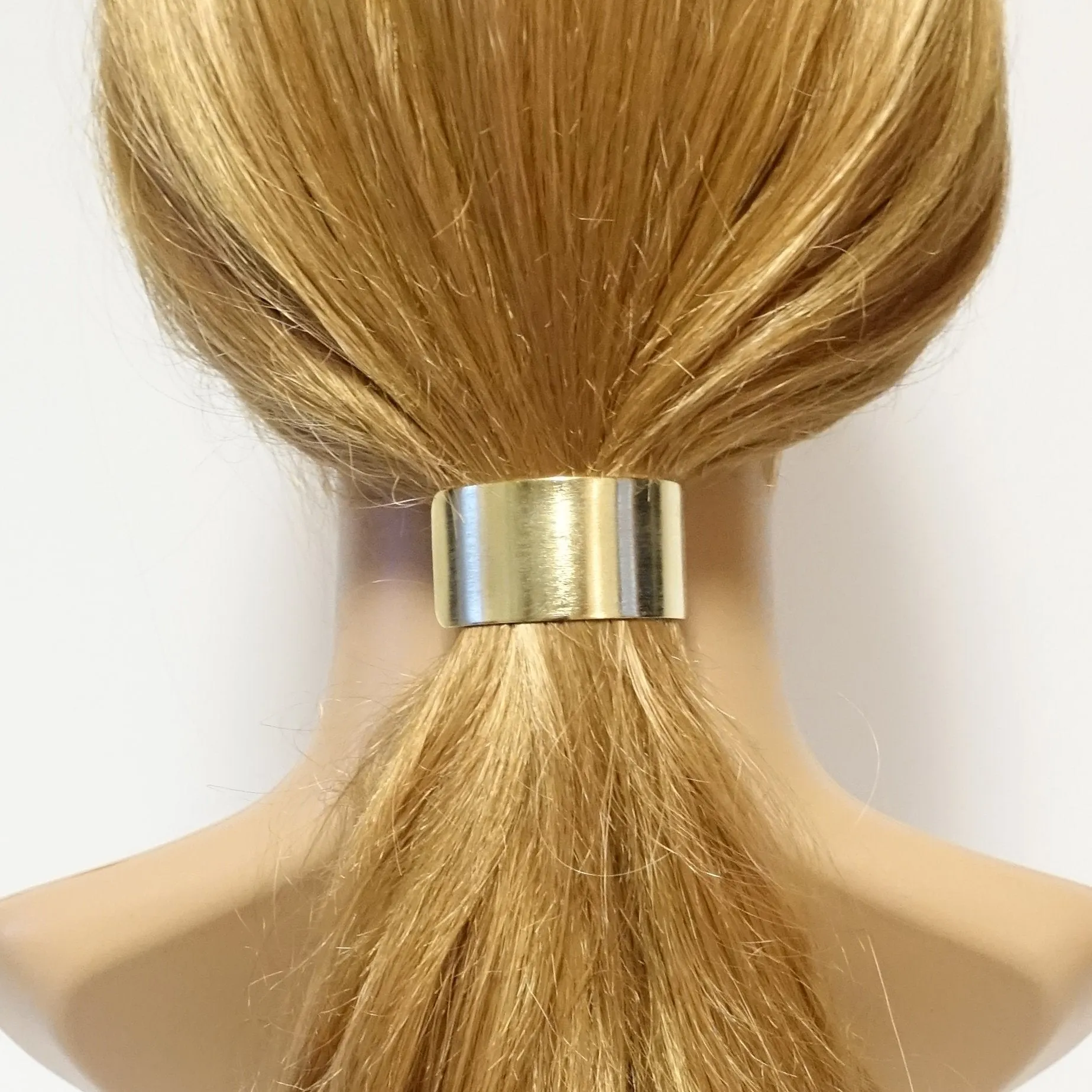 Brass Metal Curve Cuff Ponytail Hair Barrette Clip