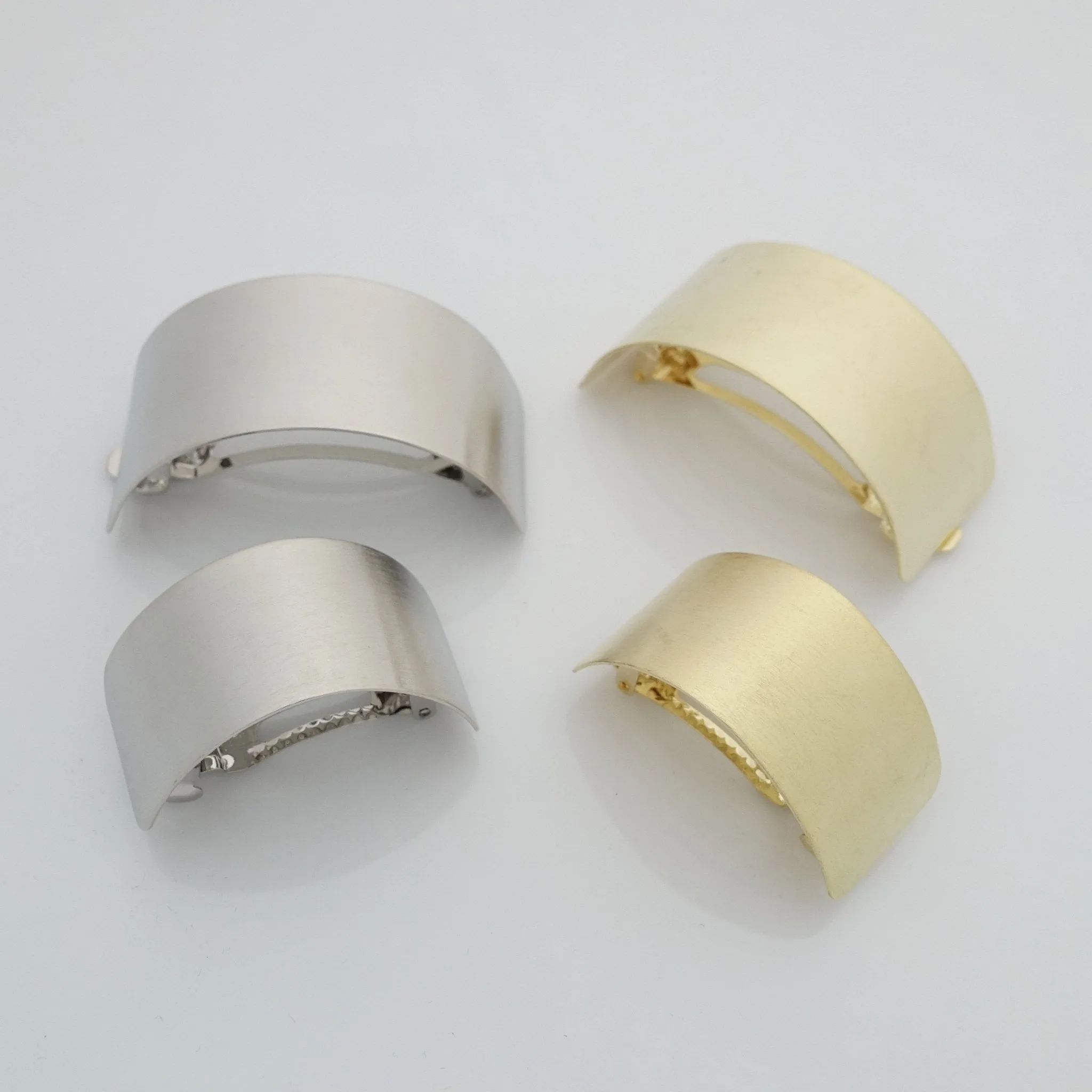 Brass Metal Curve Cuff Ponytail Hair Barrette Clip
