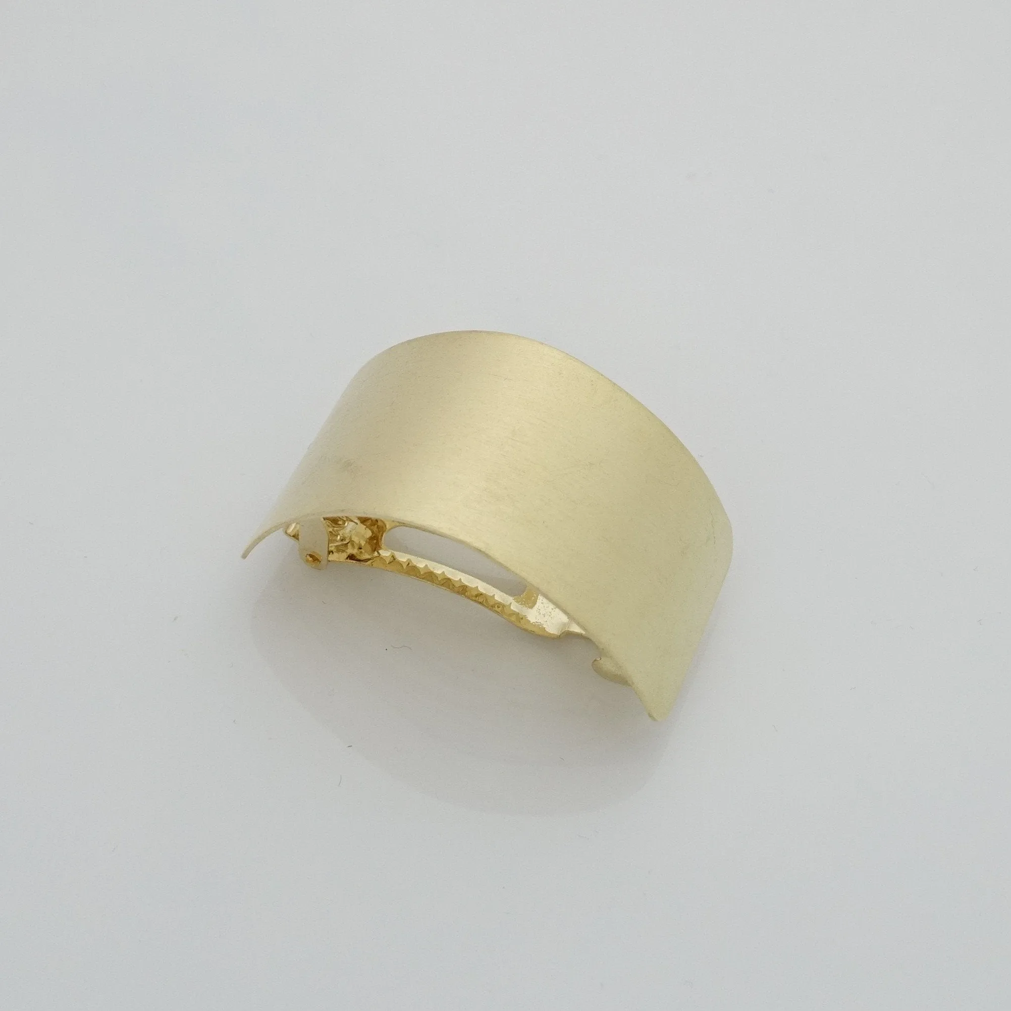 Brass Metal Curve Cuff Ponytail Hair Barrette Clip