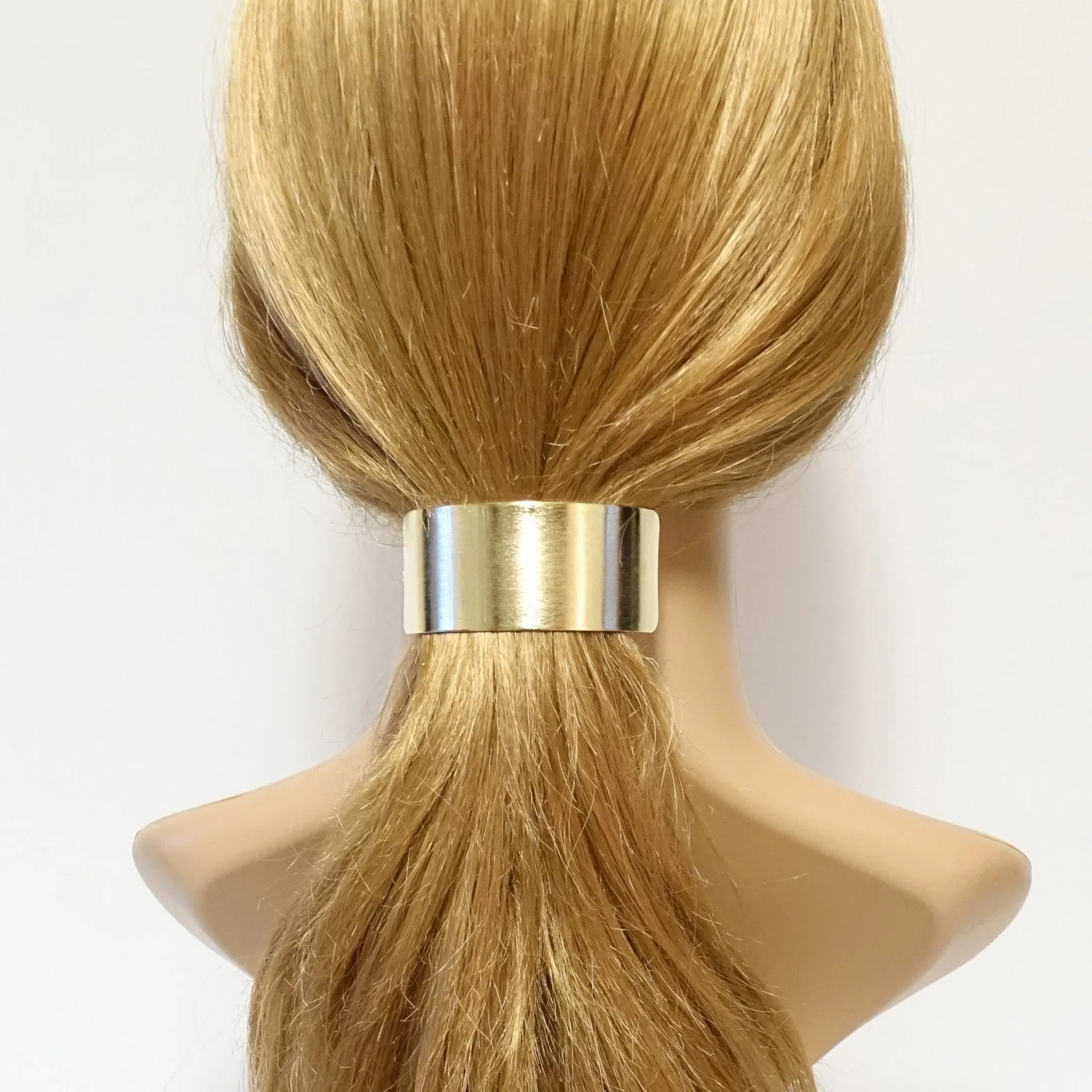 Brass Metal Curve Cuff Ponytail Hair Barrette Clip
