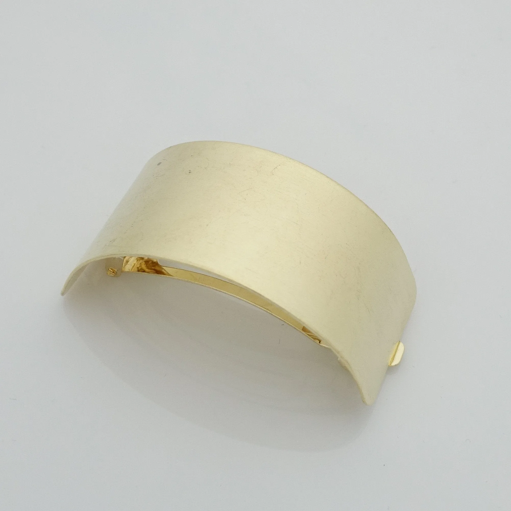 Brass Metal Curve Cuff Ponytail Hair Barrette Clip