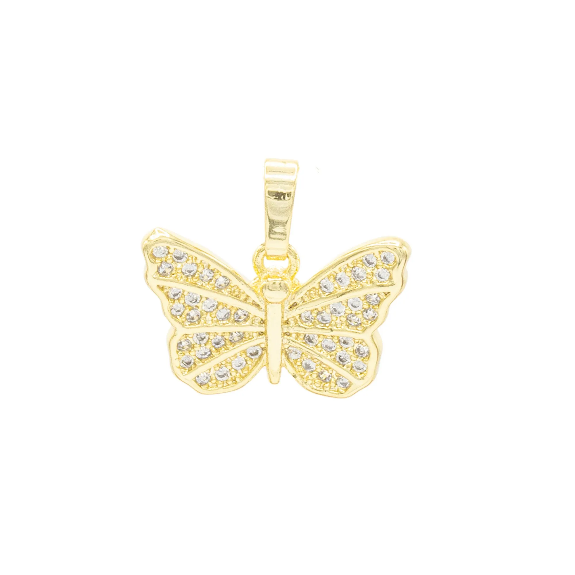 Butterfly CZ Pendant 14K Anklet Bracelet Gold Filled Cubic Zirconia Charm Rope Foot Set 10" WomenJewelry
