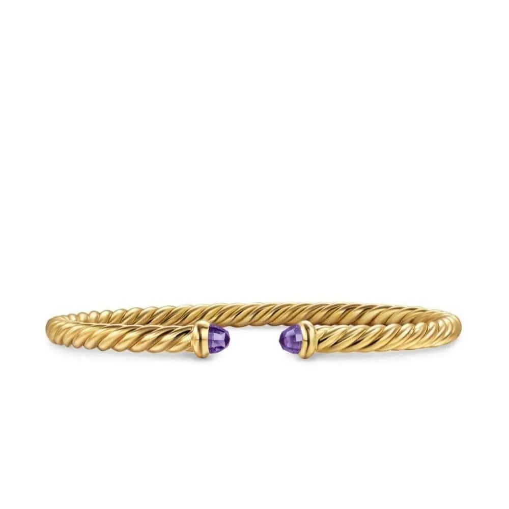 Cablespira® Bracelet 18K Yellow Gold with Amethyst, 4mm