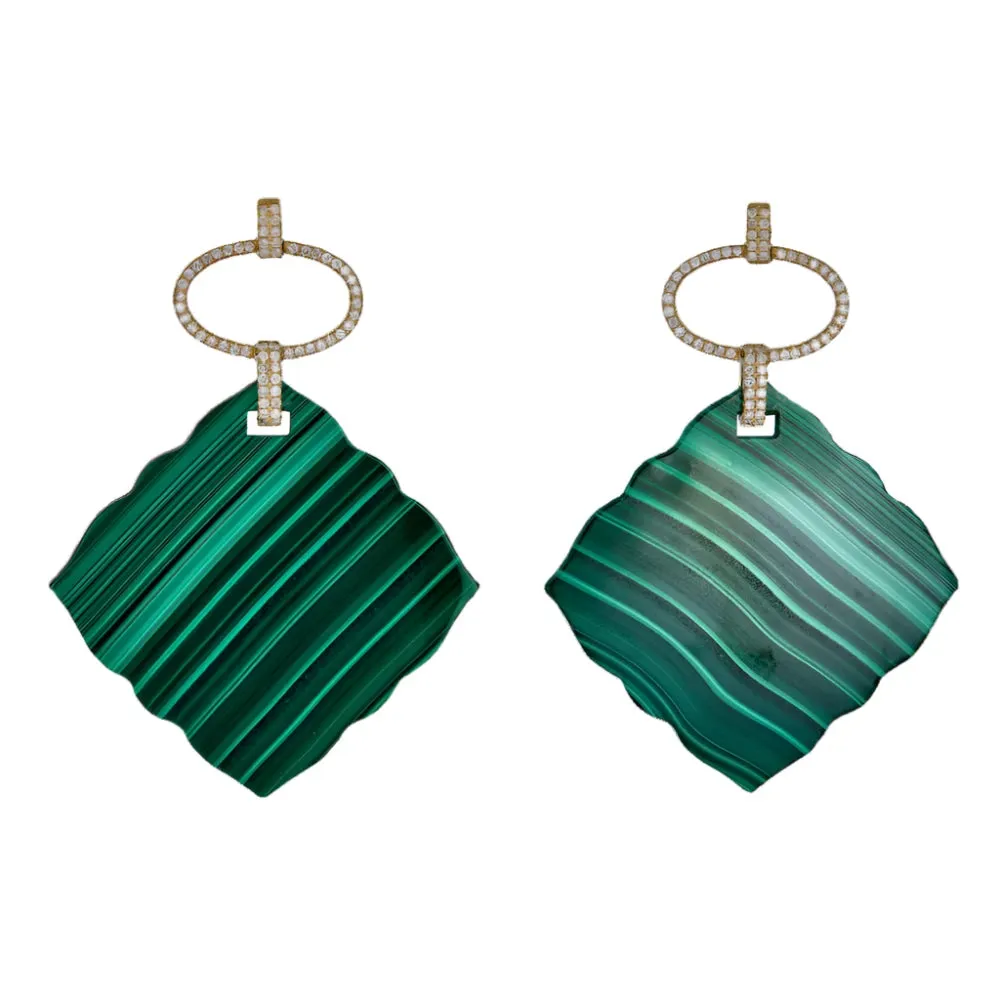 Capri Malachite Disk Earrings