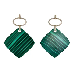 Capri Malachite Disk Earrings