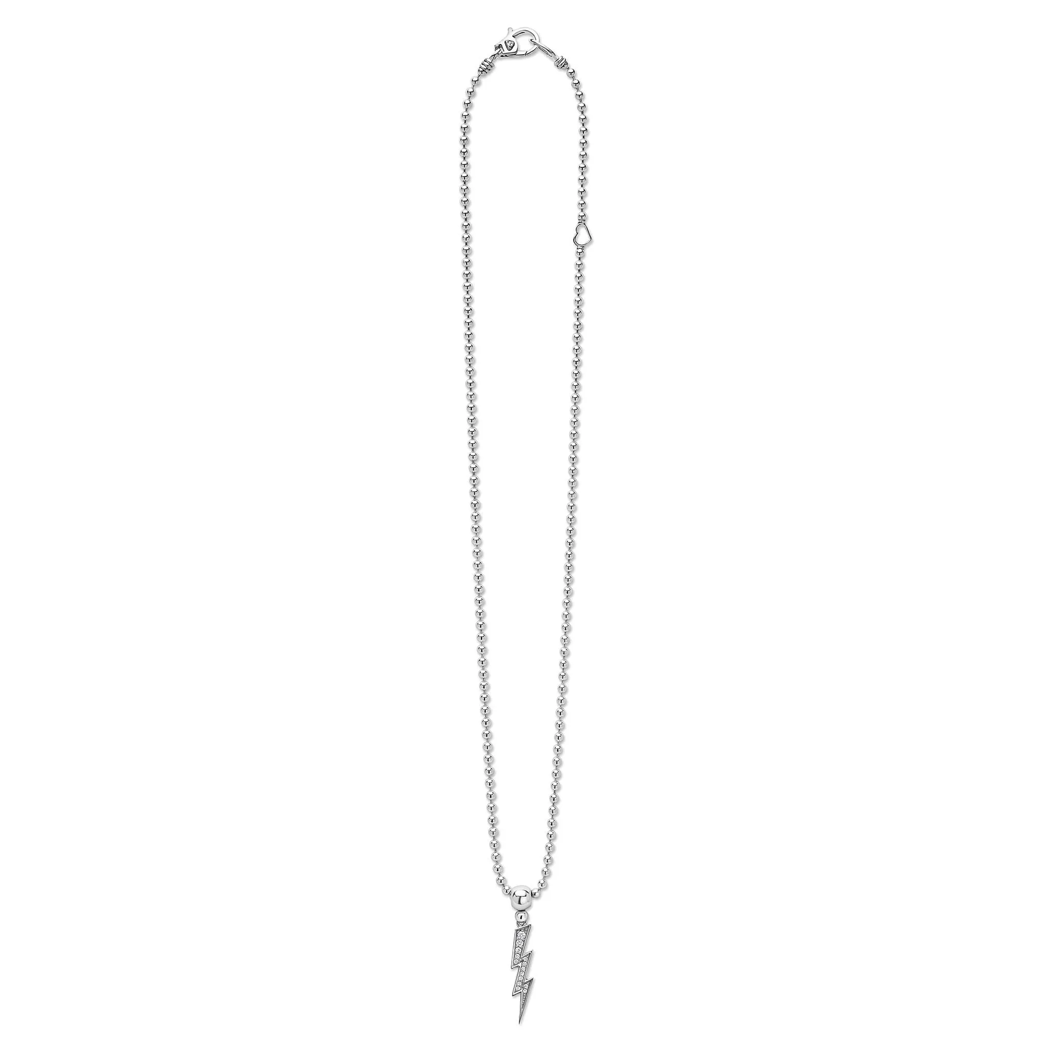 Caviar Spark Lightning Bolt Diamond Pendant Necklace
