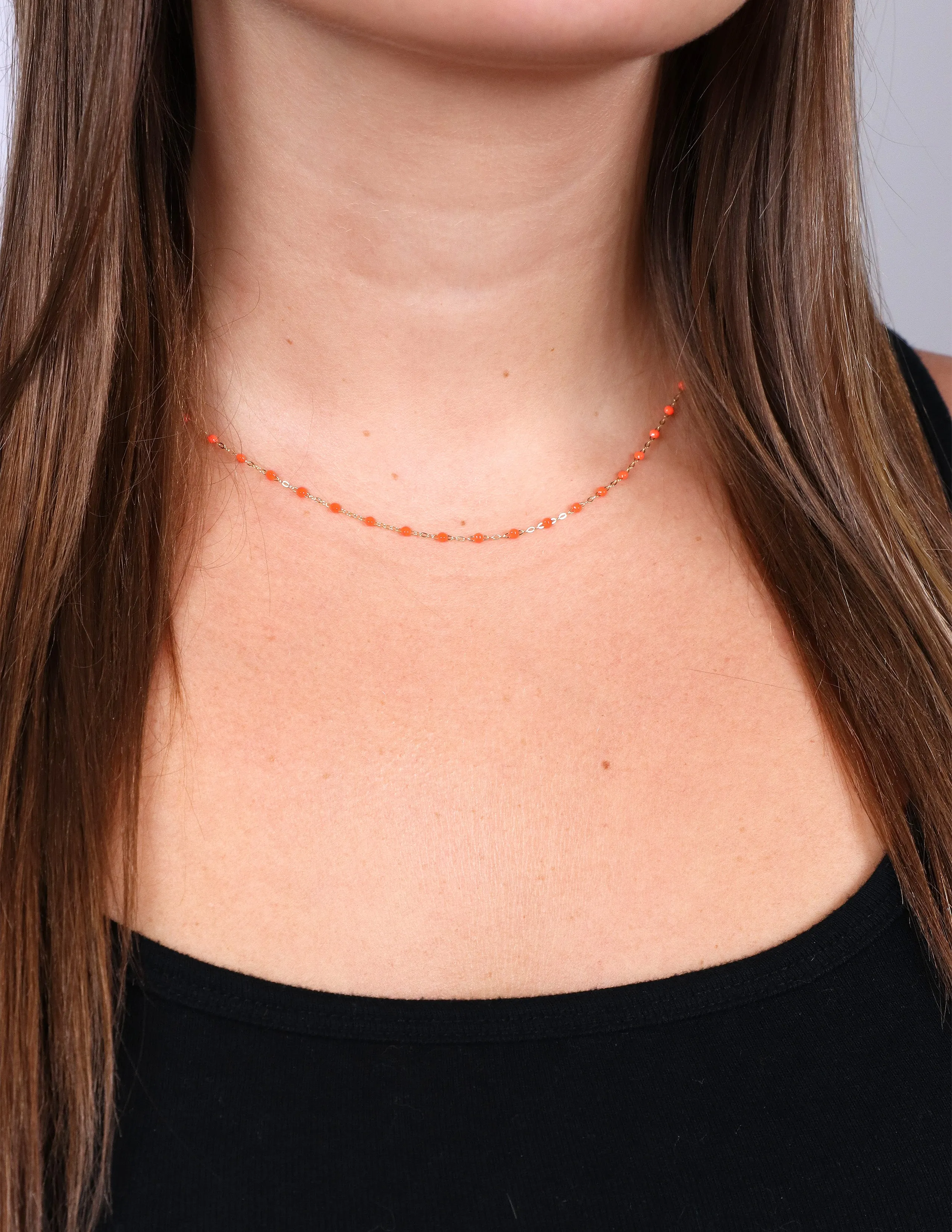 Classic Gigi Orange Yellow Gold Necklace