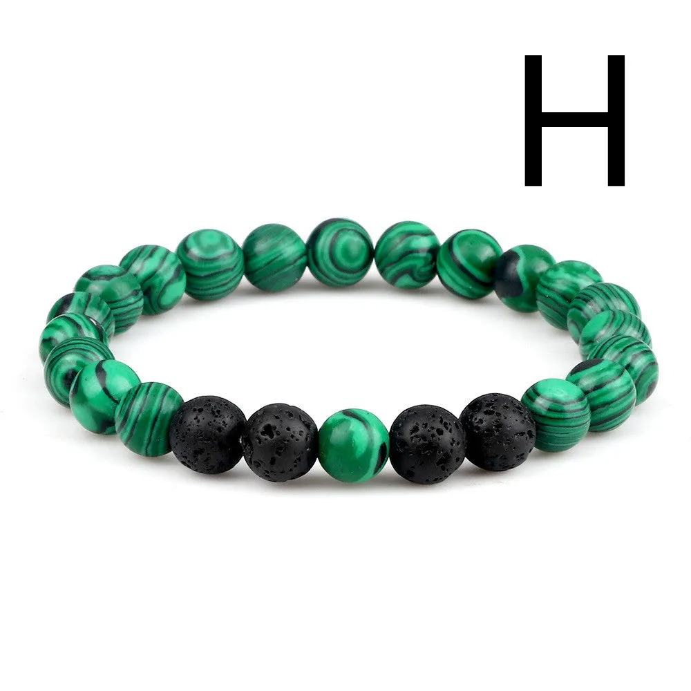 Couple Yoga Buddha Beads Volcanic Turquoise Bracelet