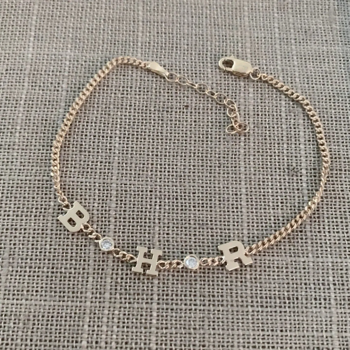 Cuban Initial Spacer Bracelet