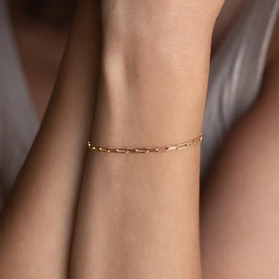 Dainty Paperclip Chain Bracelet